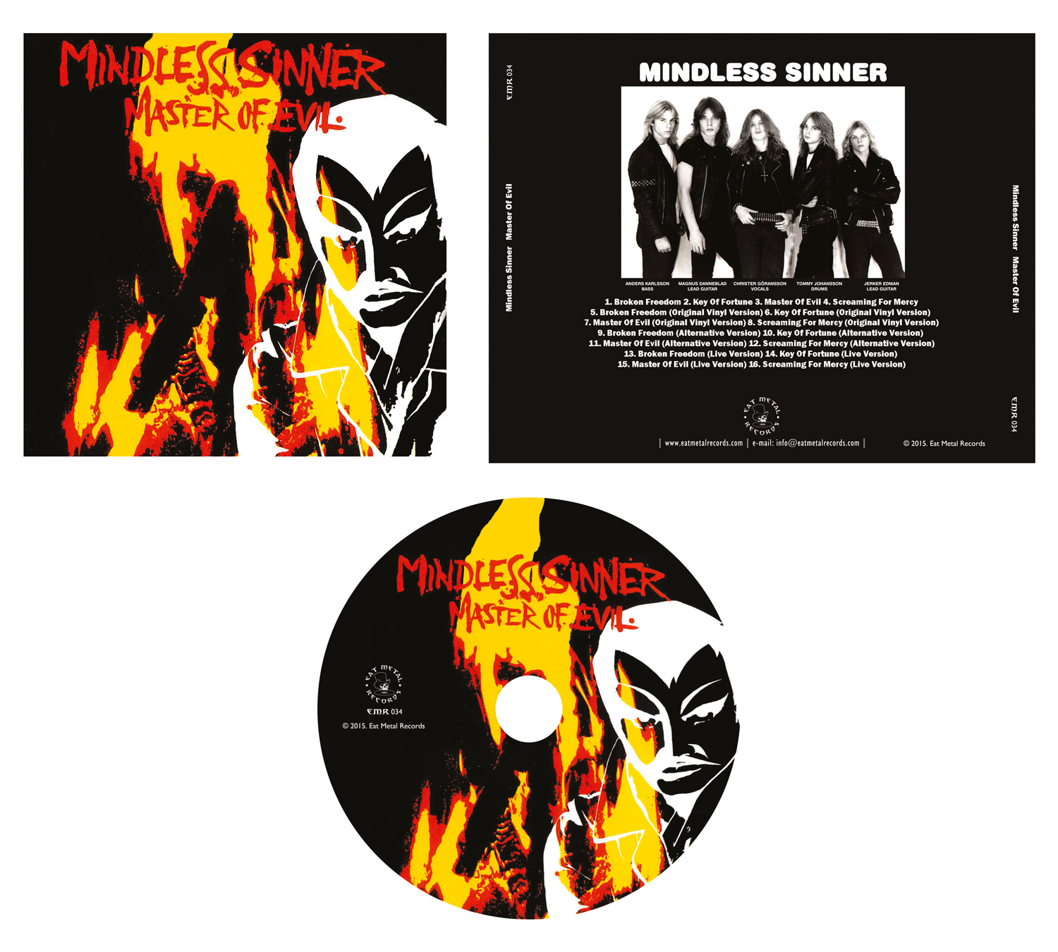 MINDLESS SINNER Master of evil CD (SEALED) LAST COPIES!