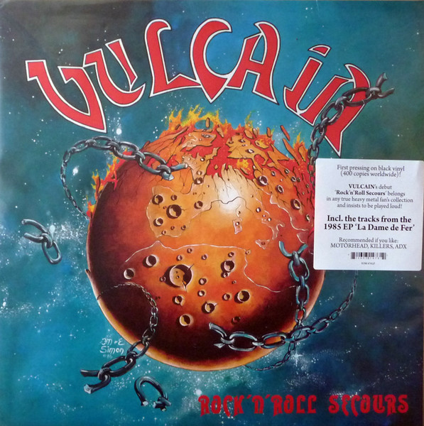 VULCAIN Rock 'n' Roll Secours LP + 1985 EP LA DAME DE FER BLACK