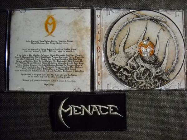 MENACE Open fire CD + PATCH (SEALED) LTD.100 COPIES!!